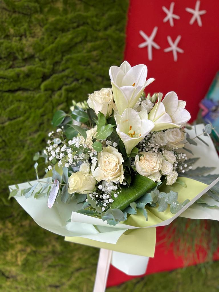 Bouquet bianco e verde